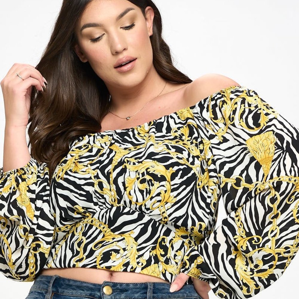 NWT Trendy, plus size off the shoulder crop top